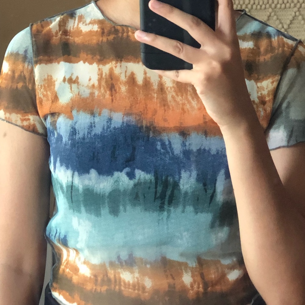 Mesh Multicolored Crop Top from Urban Outfitters